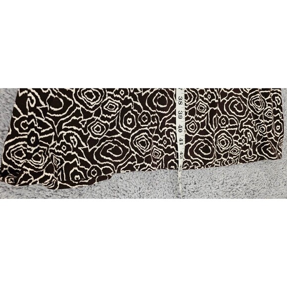 Susan Bristol Womens Midi Dress Brown Abstract Floral Rayon Knit Office Size 12 - Picture 13 of 13